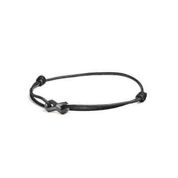 1,5 mm schwarzes Nylonarmband mit schwarzem Infinity-Zeichen - Infinity Black